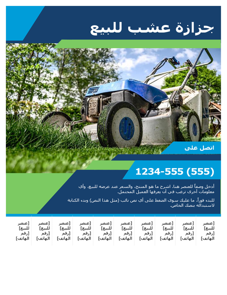 نشرة إعلانية للعناصر المباعة نشرة إعلانية للعناصر المباعة