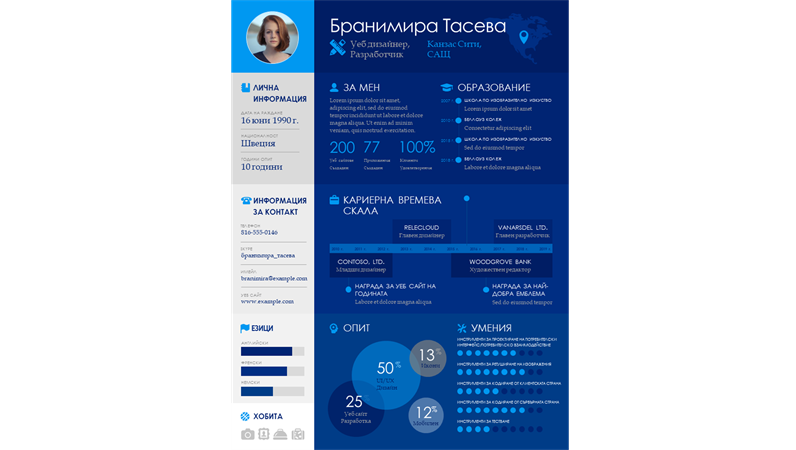 Автобиография под форма на инфографика тип времева линия Автобиография под форма на инфографика тип времева линия