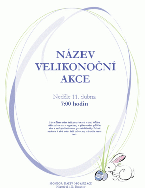 Oznámení velikonoční akce (se zajíčkem)