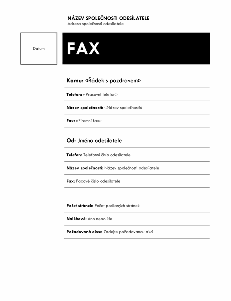 Hromadná korespondence – fax (motiv Medián)