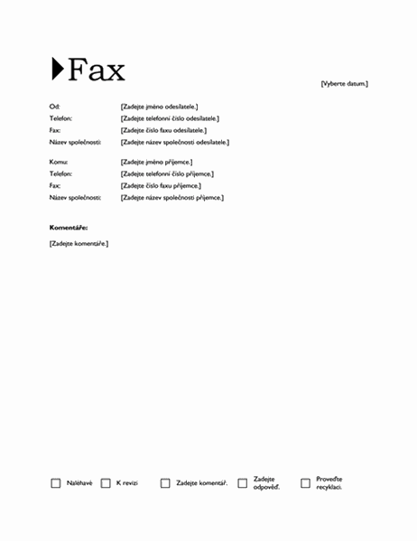 Původ – fax