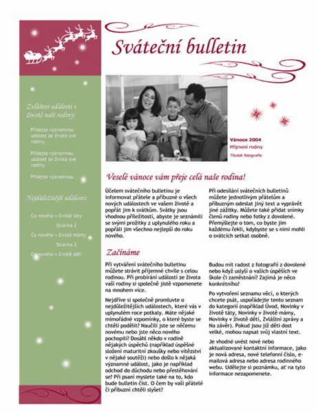 Sváteční bulletin (s vánočními motivy)