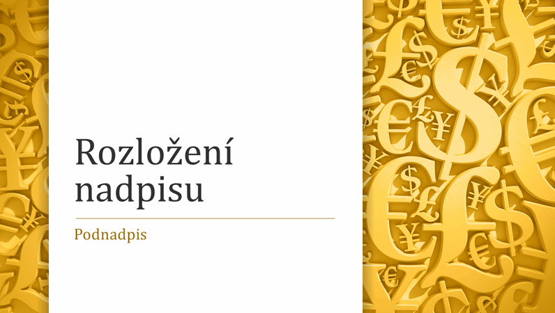Prezentace se symboly měn (širokoúhlý formát) Prezentace se symboly měn (širokoúhlý formát)