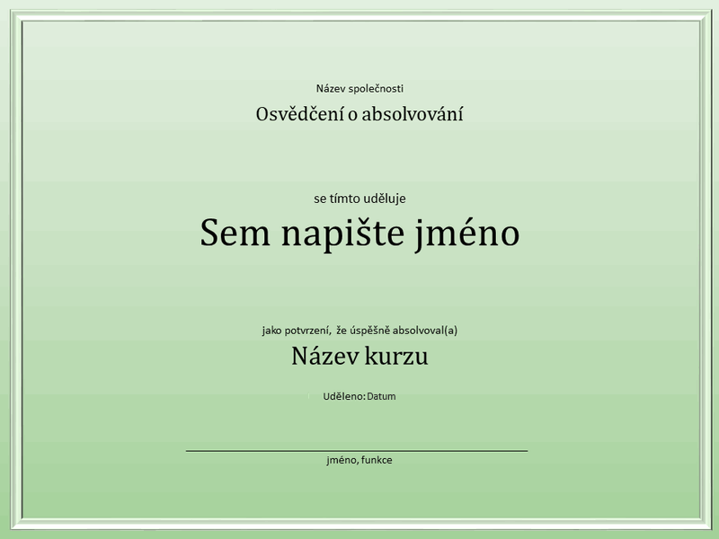 Osvědčení o absolvování kurzu