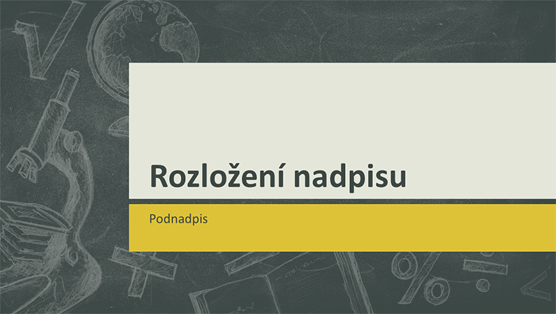 Prezentace na motivy školních předmětů, design s ilustracemi na tabuli (širokoúhlý formát) Prezentace na motivy školních předmětů, design s ilustracemi na tabuli (širokoúhlý formát)