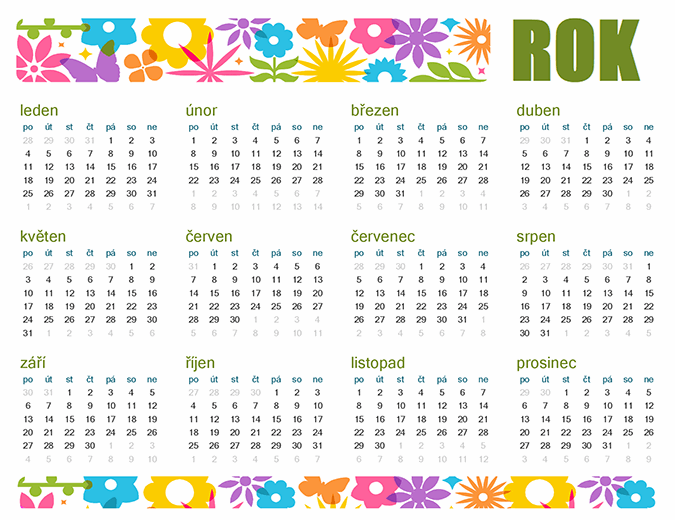 Hravý kalendář na libovolný rok