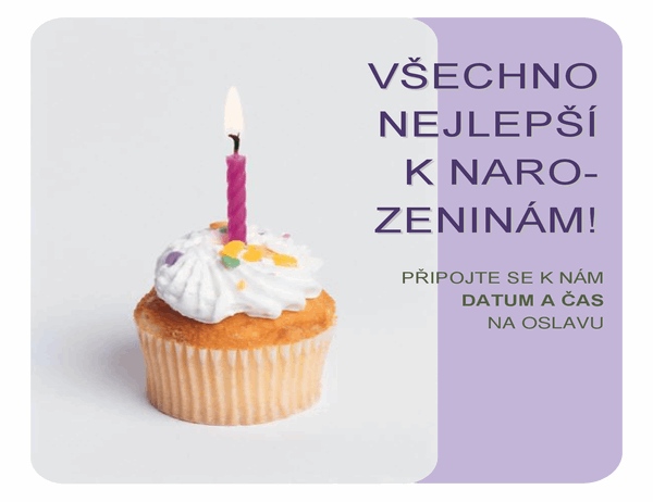 Pozvánka na narozeninovou oslavu (s cupcakem)