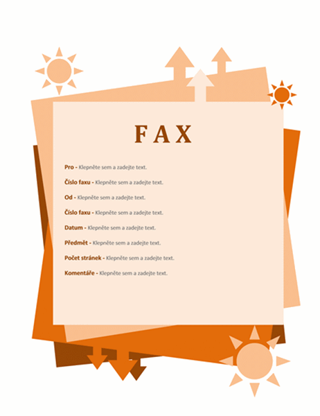 Úvodní stránka faxu
