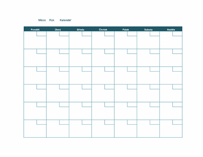 Prázdný měsíční kalendář