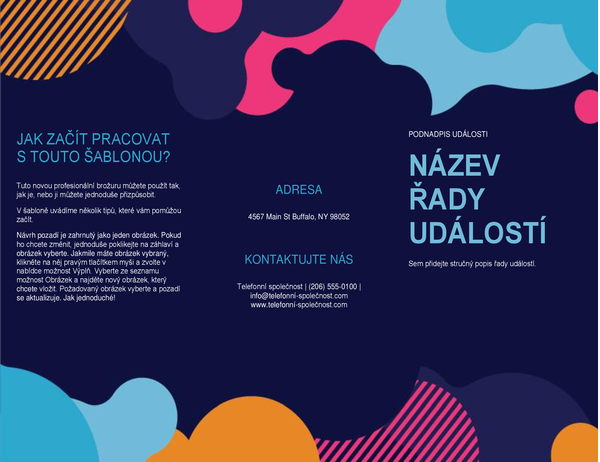 Brožura události s živými tvary Brožura události s živými tvary