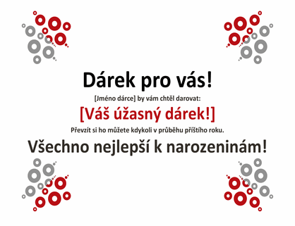 Dárková poukázka Dárková poukázka
