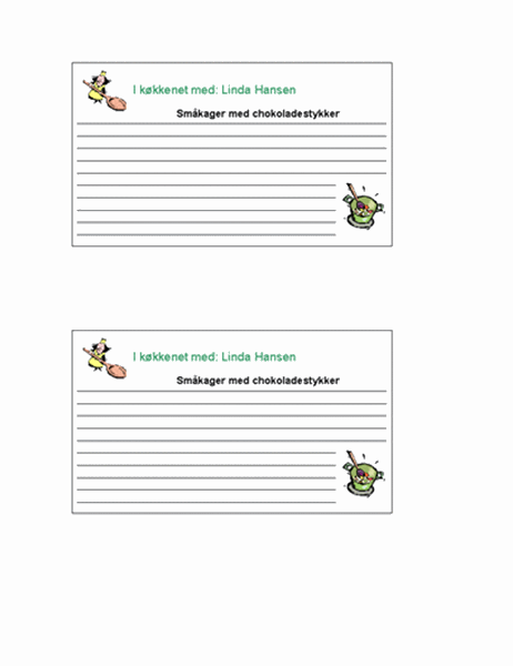 Opskrifter (personlige, 2 sider)