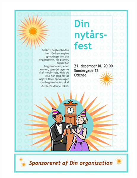 Løbeseddel for nytårsfest