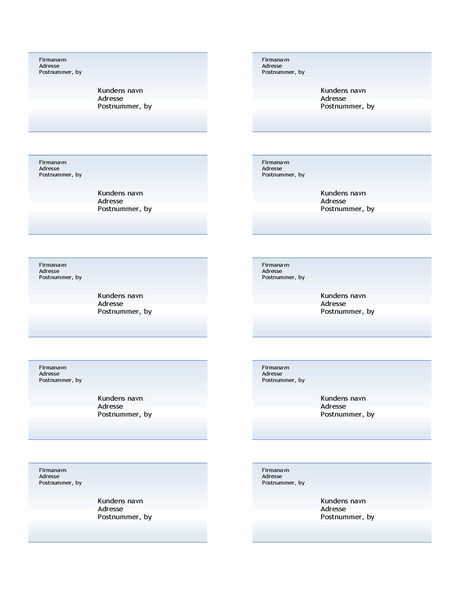 Forsendelsesmærkater (motiv med blå graduering, ti pr. side) Forsendelsesmærkater (motiv med blå graduering, ti pr. side)