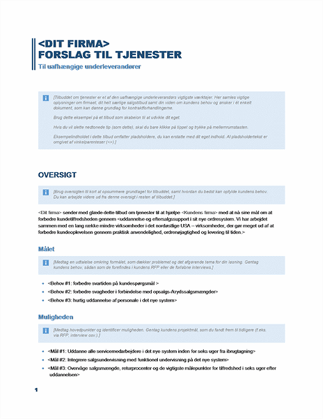 Tjenestetilbud Tjenestetilbud