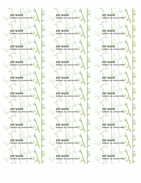 Returadressemærkater (bambus, 30 pr. side, fungerer sammen med Avery 5160)