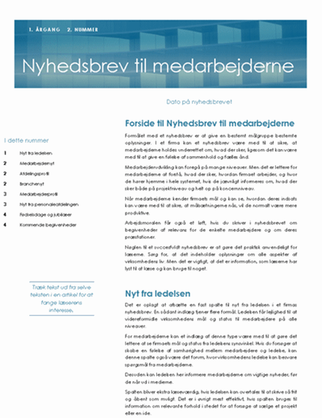 Medarbejdernyhedsbrev