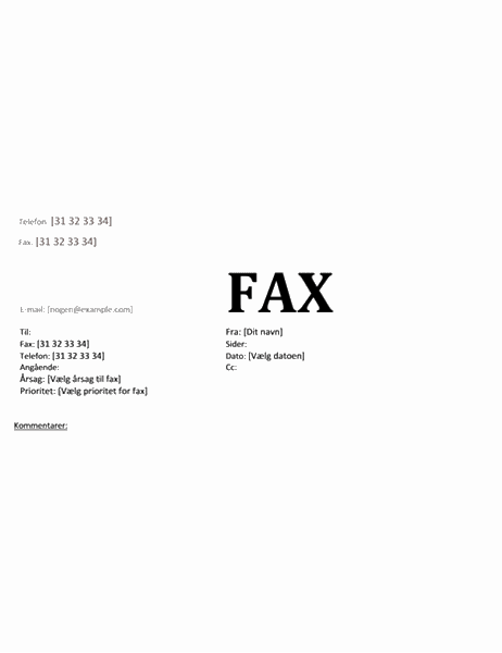 Faxforside (akademisk design)