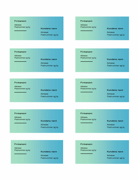 Forsendelsesmærkater (motiv med grøn graduering, 10 pr. side, fungerer sammen med Avery 5163) Forsendelsesmærkater (motiv med grøn graduering, 10 pr. side, fungerer sammen med Avery 5163)