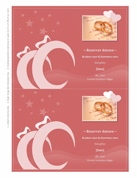 Husk datoen-kort til bryllup