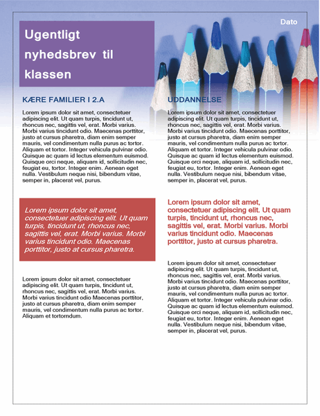 Nyhedsbrev til klassen