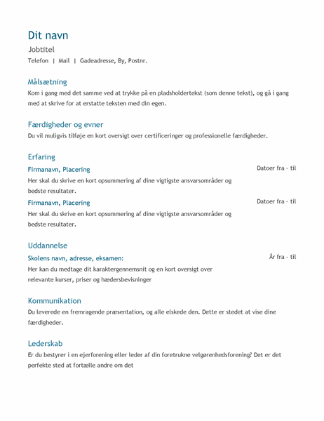 CV (kronologisk) CV (kronologisk)