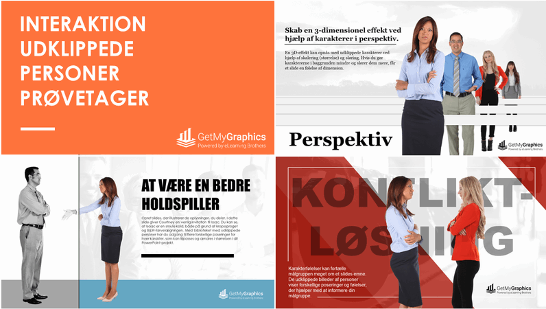 Udklip af personbilleder til scenarier og interaktioner Udklip af personbilleder til scenarier og interaktioner