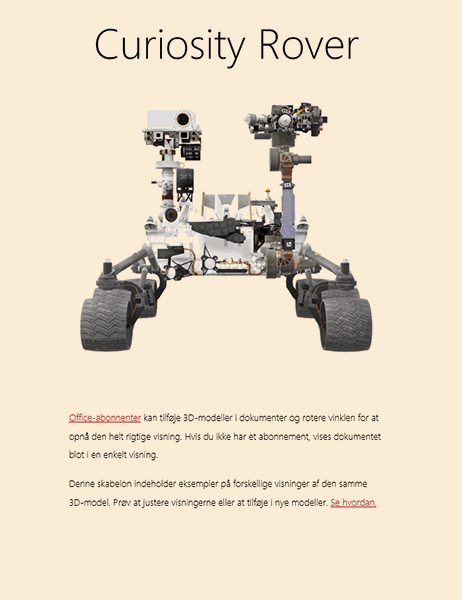 3D-Word-videnskabsrapport (Mars Rover-model)