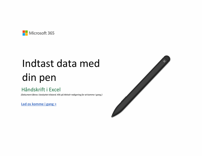 Selvstudium i Excel Surface Pen