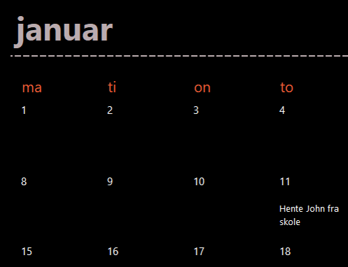 Stedsegrønne kalenderfaner (sort)
