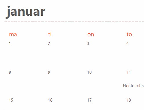 Stedsegrønne kalenderfaner (hvid)
