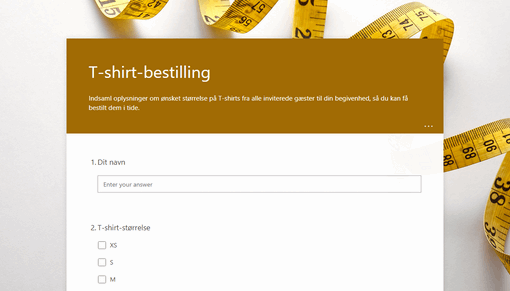 T-shirt-bestilling
