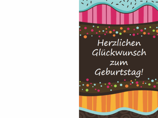 Geburtstagskarte - Punkte und Streifen (Kinder, Mittelfaltung) Geburtstagskarte - Punkte und Streifen (Kinder, Mittelfaltung)