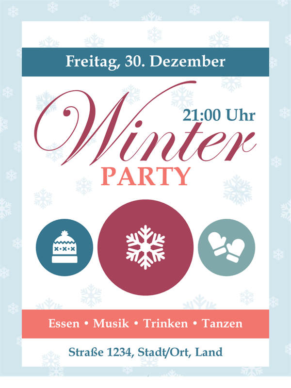Ausdrucke für Winterparty Ausdrucke für Winterparty