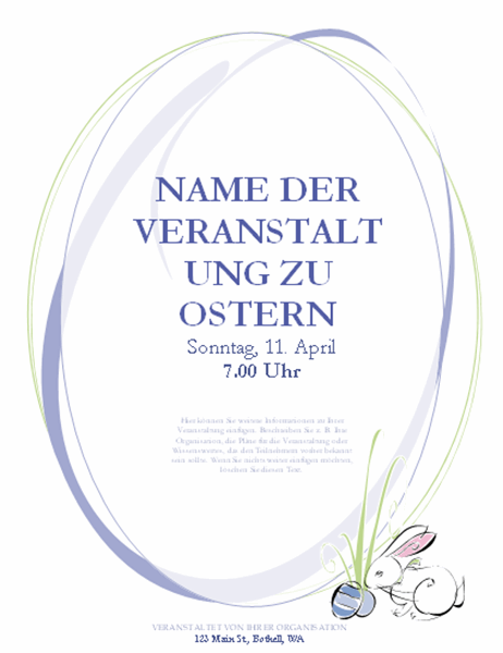 Handzettel für Veranstaltung zu Ostern (mit Osterhase)