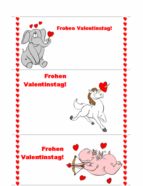 Karte zum Valentinstag (3-seitig)