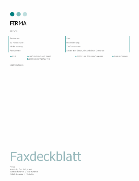 Faxdeckblatt (Punkte-Design)