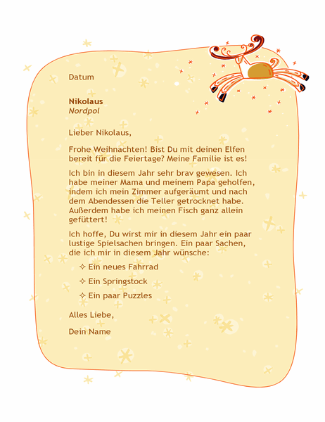 Brief an den Nikolaus