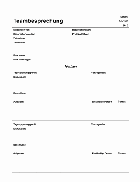 Besprechungsnotizen