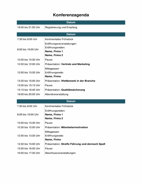 Konferenz Veranstaltungskalender