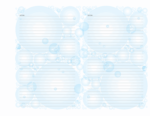 Tagebuchseiten (Design "Seifenblasen", Querformat)