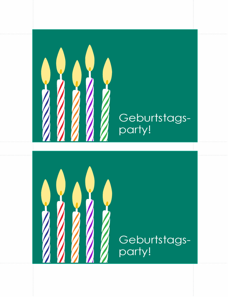 Geburtstagseinladungs-Postkarten (2 pro Seite)