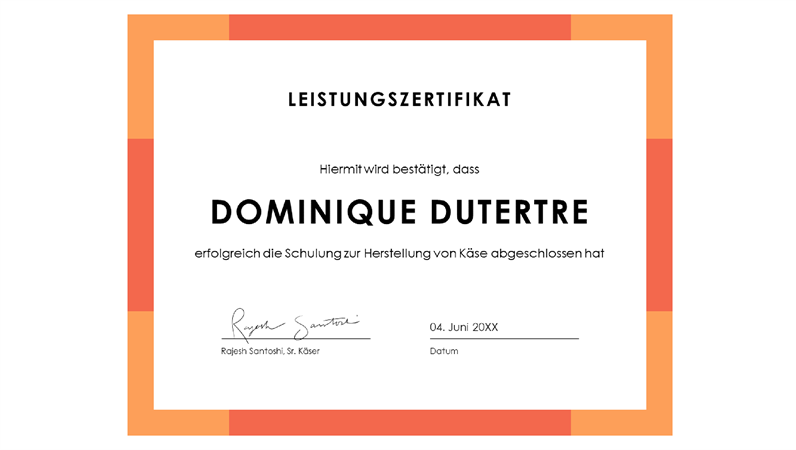 Leistungsurkunde (blau) Leistungsurkunde (blau)