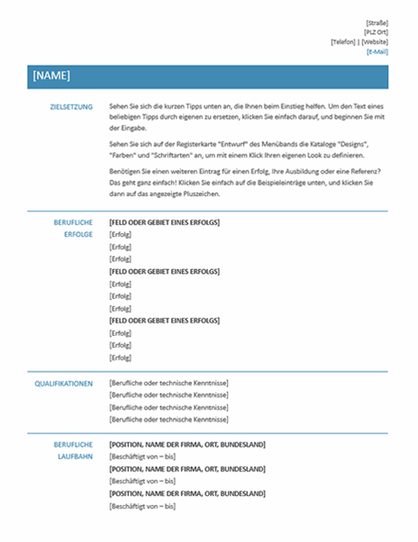 Cv Lebenslauf Curriculum Vitae