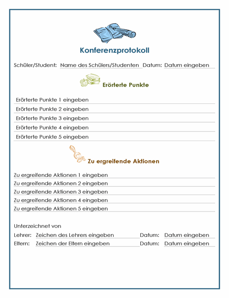 Elternsprechtag Konferenzprotokoll