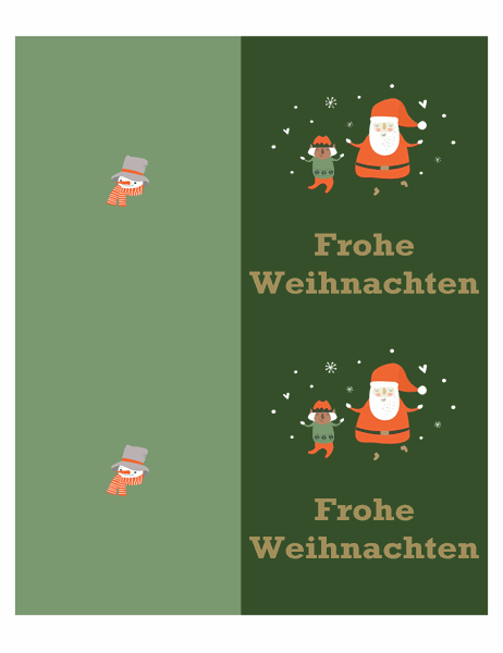 Weihnachtskarten (Geist-der-Weihnacht-Design, 2 pro Seite, für Avery-Papier)