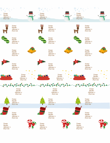 Geschenketiketten (Geist-der-Weihnacht-Design, 30 pro Seite, für Avery 5160)