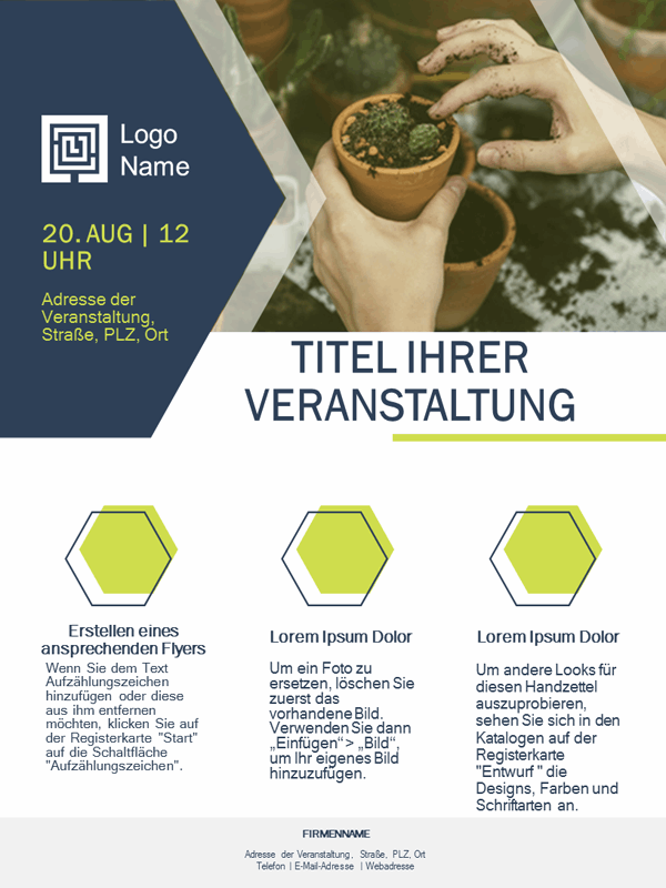 Flyer Fur Kleinunternehmen Grunes Design