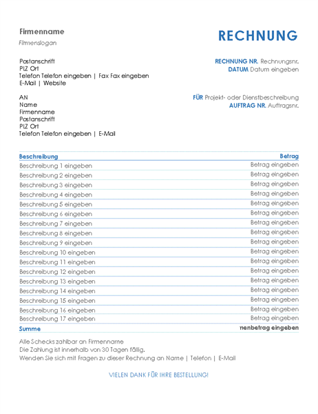 Dienstleistungsrechnung Dienstleistungsrechnung