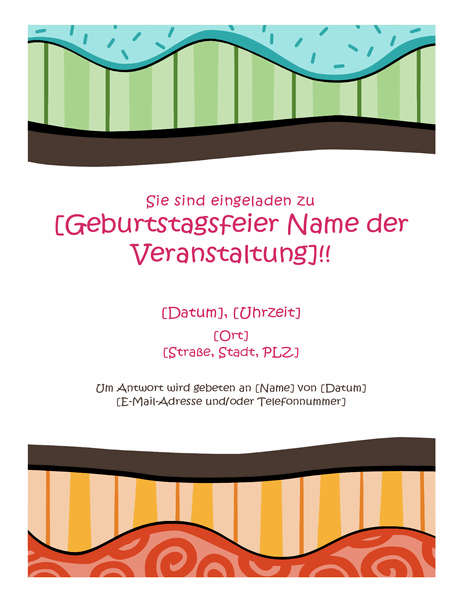 Geburtstags-Handzettel (helles Design)